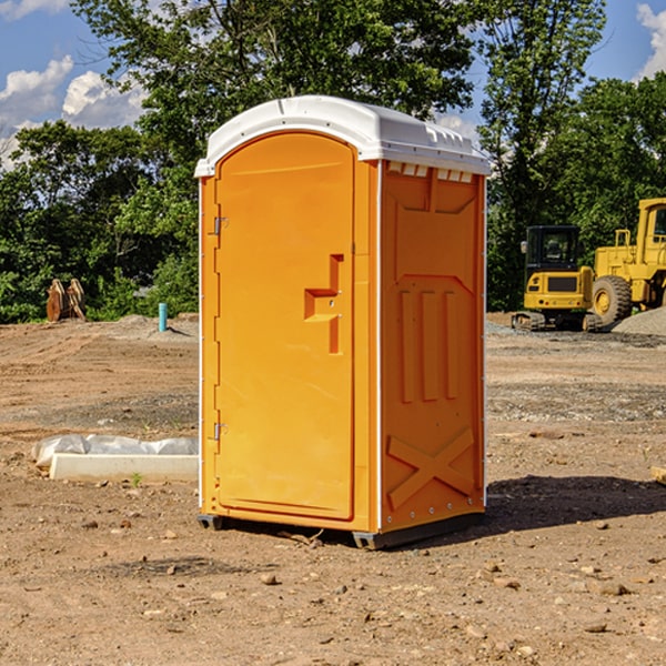 how often are the portable restrooms cleaned and serviced during a rental period in Glorieta NM